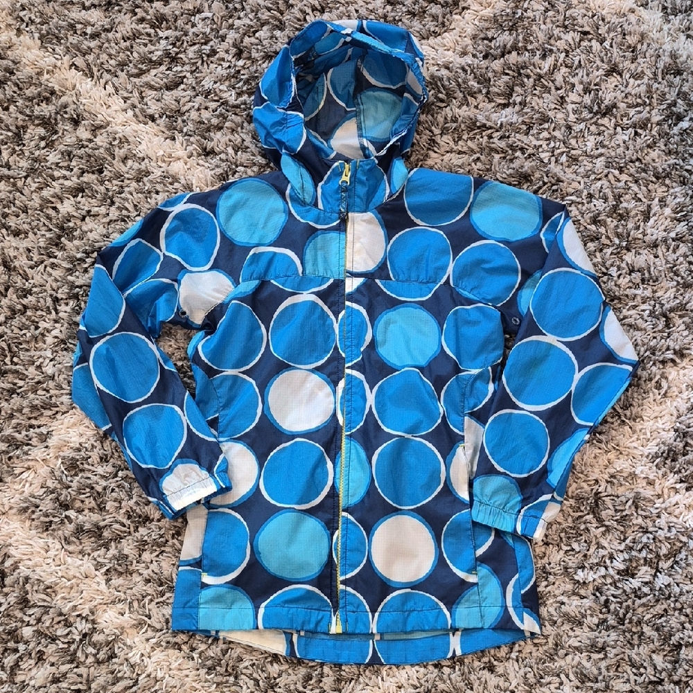 Lands End Polka Dot Hooded Rain Jacket
